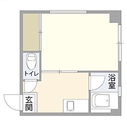 オーシャンビル 1Kの間取図画像