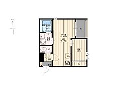 仮称)R-Smart 二本木 1LDKの間取図画像