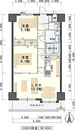 HokuleaSendai 2LDKの間取図画像
