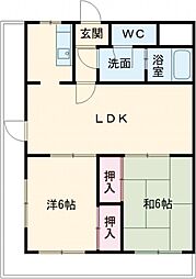 アベニュー黒崎 2LDKの間取図画像