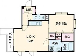 グランパレス本山 1LDKの間取図画像