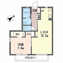 VANアベニューA 1LDKの間取図画像
