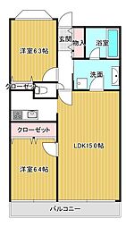 東仙台六番館 2LDKの間取図画像