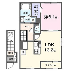 fleurフルール 1LDKの間取図画像