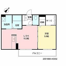 アミコート 1LDKの間取図画像