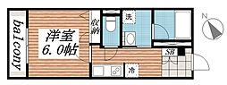 市原市白金町3丁目マンション 1Kの間取図画像