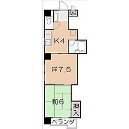 丸和マンション 2階2Kの間取り