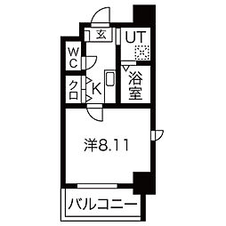 シャンポール内田橋 1Kの間取図画像