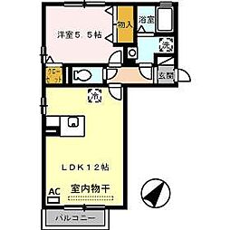 プライムプレサージ 1LDKの間取図画像