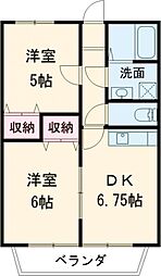 ＹＡＭＡＳＥＮ（ヤマセン） 1階2DKの間取り