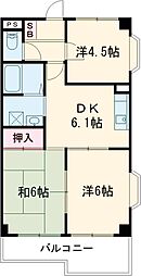 メゾンシャインII 1階3DKの間取り