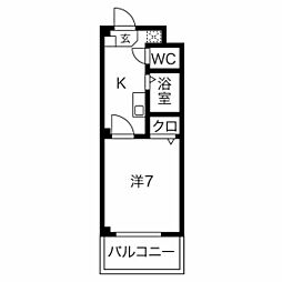 ハイツヤマオ 1Kの間取図画像