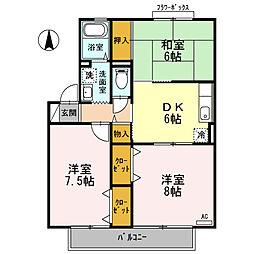 セジュールとみとB 3DKの間取図画像