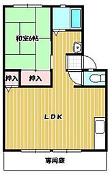 サンビレッジ2番街C 1LDKの間取図画像