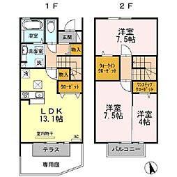 ル・ポタジェ 1階3LDKの間取り