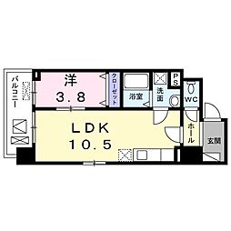 アルテミスコート 1LDKの間取図画像