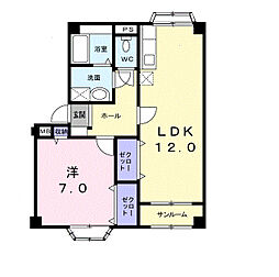 サイモンONE 1LDKの間取図画像