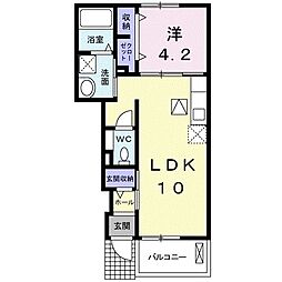 アンジュ・K 1LDKの間取図画像
