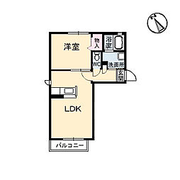 メゾンポラリス 1階1LDKの間取り