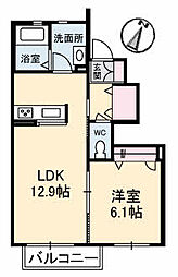 アール・グリーン 1LDKの間取図画像