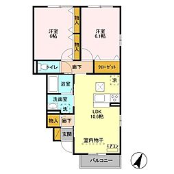 フェニックス2 2LDKの間取図画像