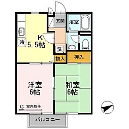 ファミール西琴芝 2Kの間取図画像