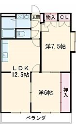 佐々木マンション 2LDKの間取図画像