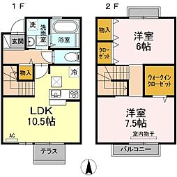 ミッドレジデンス　Ｂ・Ｃ　C棟 1階2LDKの間取り