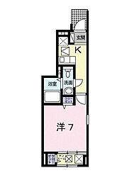リトル・モンブラン 1Kの間取図画像