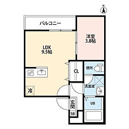T.A長筬町4丁目(ティー・エー　ナガオサチョ 1階1LDKの間取り