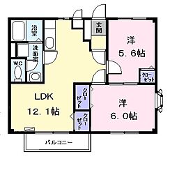 春日ハイツ 2LDKの間取図画像