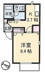 ディアス貴船A 1Kの間取図画像