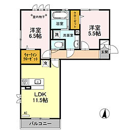 ロイジェントパークス レイクタウン III　Ｅ 2階2LDKの間取り