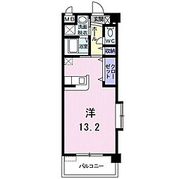ラフレシール秋根 ワンルームの間取図画像