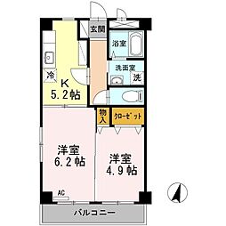 ロイヤルＮ　東棟 3階2Kの間取り
