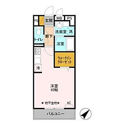 西武池袋線 武蔵藤沢駅 バス10分 西武グリーンヒル下車 徒歩8分の賃貸アパート 3階ワンルームの間取り