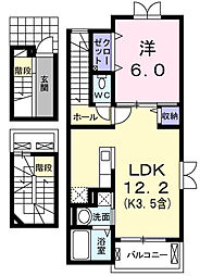 カーサセレノ 1LDKの間取図画像