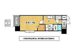 アクシオ片野 1Kの間取図画像