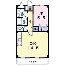ハミングバード2 1LDKの間取図画像