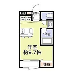 東武東上線 鶴ヶ島駅 徒歩6分の賃貸アパート 2階ワンルームの間取り