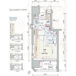 エステムプラザ品川大井町クリスタルヒルズ 1Kの間取図画像
