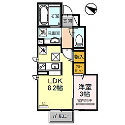 テロワール六番館 1LDKの間取図画像