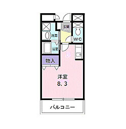カリーナ ワンルームの間取図画像