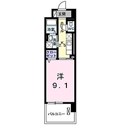 パークコートケンエイ2 1Kの間取図画像