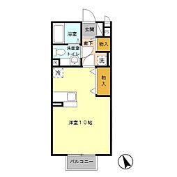 セジュールコト Ｂ 2階ワンルームの間取り