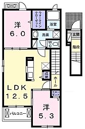 カルム　メゾン 2階2LDKの間取り