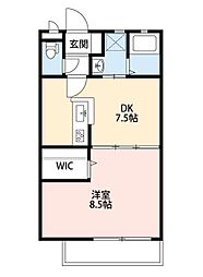 クラリティ,グリーンヒル 1DKの間取図画像