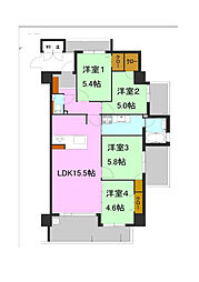 グランドニューガイア福津中央 4LDKの間取図画像
