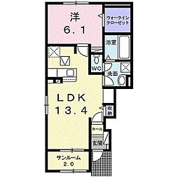 エクシード・YB 1LDKの間取図画像