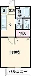 ハイツ,プラム 1Kの間取図画像